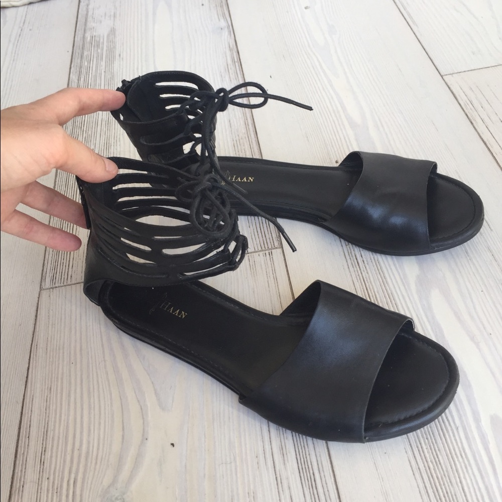 Cole haan gladiator sandals, black, size 7.5